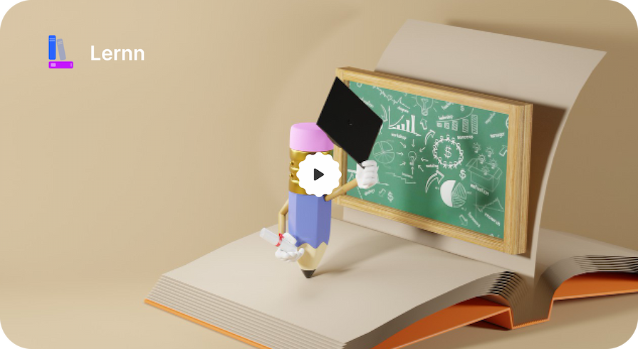 Lernn learning platform with pencil character and educational elements